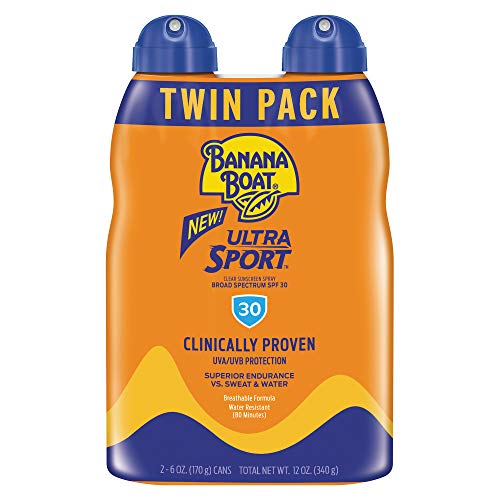 Banana Boat Sunscreen Sport Performance, Broad Spectrum Sunscreen Spray - SPF 30-6 Ounce Twin Pack
