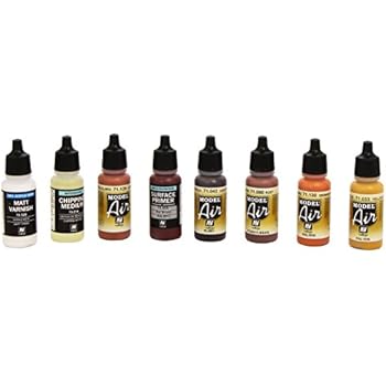 vallejo rust chipping air effects acrylic paint brush assorted colours pack paints