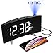 Produktbild (Neuste Version) Projektionswecker,PICTEK Wecker,Radiowecker/Digital Wecker/Großes Display/Dimmer/Dual-Alarm/4 Alarmtöne, Snooze/Timer,12/24-Stunden,USB-Anschluss,120° Projektor,180°Flip-Anzeige
