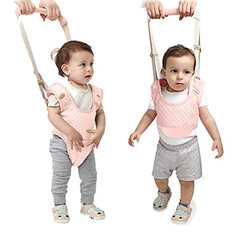 CLINI Bebé Caminar Arnés, 2-in-1 Seguridad Asistente Niños Andador para 7-24 meses, Baby Walking Assistant (Rosa)