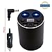 Produktbild Sept Miracle New Upgrade Auto Ladegerät Zigarettenanzünder Adapter Splitter + Doppel USB Port Car Power Ladegerät Aluminium Cup Halter Spannung Monitoring [Hohe Qualität] [schwarz]