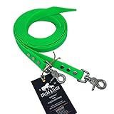 Material: Biothane Collar & Leash Riendas Western Abrir/Split Cabeza de Caballo de Biothane - Verde Neón - Verde Neón, 1,95 m