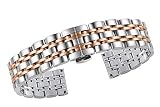 FERZA Home 14mm Luxus Solide Zwei Ton Silber und Rose Gold Edelstahl Uhr Armbänder Riemen für Frauen Kleid Lässige Mode Jubilee Stil