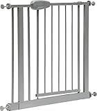 IB-Style – Treppenschutzgitter „Megane“ silbermatt 74 – 143 cm | 12 Varianten wählbar | Klemmgitter Treppengitter Türgitter | ohne bohren | Bef. Am Geländer | öffnet wie ein Türchen | Spannbreite 81 – 94 cm - 2