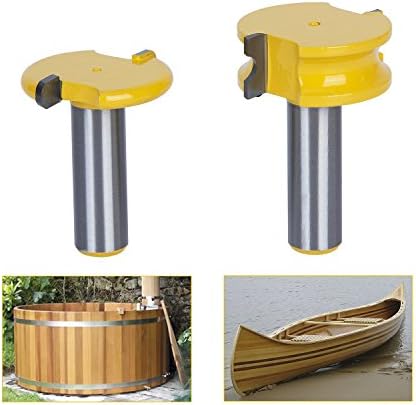 SROL Canoe Joint Flute and Bead Router Bits Woodworking Cutter Set 2pcs with 1/2" Shank