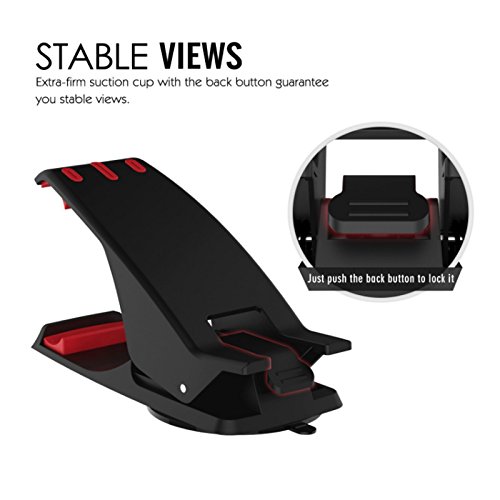 Reusious Supporto per auto universale - Portablocco per parabrezza in stile ippopotamo per smartphone iPhone 7 Plus / 6s Plus / 6, Galaxy Note 8 / S8 / S8 Plus e dispositivi GPS Garmin Nuvi, TomTom VIA GO, NERO