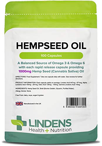 Lindens - Olio di semi di canapa - 1000mg 100 caps