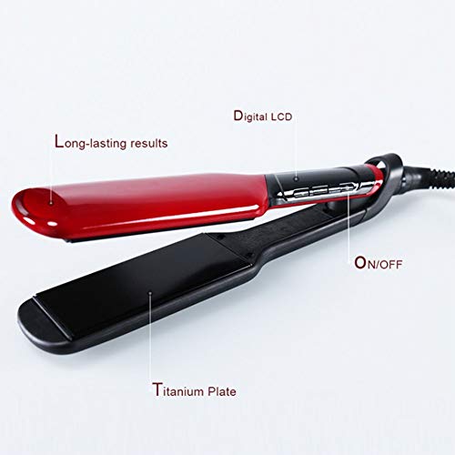 Multi-Function Wide Splint Hair Straightener Red Negative ion Ceramic roll Straight Dual-Purpose Hair Straightener  Red
