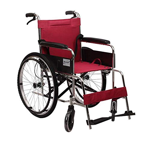 ZNZ Sedia a Rotelle, Rafforzare Manuale Lega Di Alluminio Disabili Old Man Luce Pieghevole Scooter Portatile Pneumatico Pneumatici per Sedia a Rotelle fgvbhnvbdfgfd