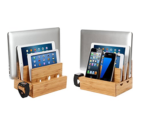 [Neue Stil] iCozzier Bambus Watch Ständer universal multifunktionelle Ladestation und Kabel Organizer Docking Station Ladestation für Apple- Watch, iPhone, iPad, MacBook Air, Samsung Note, Nexus, Samsung Tab, Smartphones, Tablets & Laptops - 2