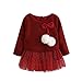 Produktbild OverDose Kleinkind Baby Kind Mädchen Langarm Gestrickte Bogen Neugeborenen Tutu Prinzessin Kleid 0-24 Monate(12-18 Monate,A-Rot)