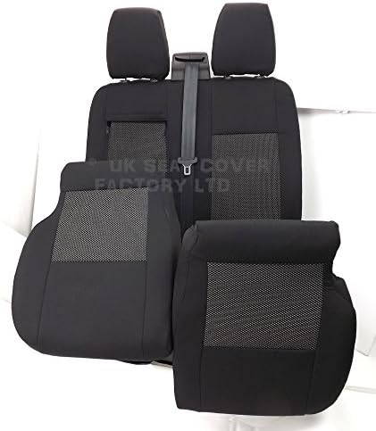 UK Cover Factory FOR VANS WITH DROP DOWN COFFEE TRAY FORD TRANSIT CUSTOM MK8 JUMBO BIG TRANSIT VAN SEAT COVERS BLUE BENTLEY WITH FORD LOGO A4 FORD