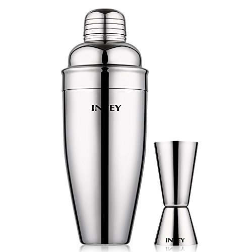 Preisvergleich Produktbild INTEY Cocktailshaker-Set 3-teilig Cocktail-Shaker Mixer mit Sieb und kostenlosem Messbecher 0,7L professionelles Shakerset Cocktail Bar Set in Stabiler Edelstahl-Ausführung