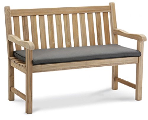 Bankauflage Polsterauflage "Krokus Anthrazit" 52x112x6cm für 120cm Bänke, Reißverschluss