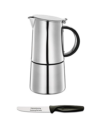 spécification Cilio 540192 Nabucco Machine à expresso 6 tasses poli + Acier inoxydable Styling Couteau universel en kit