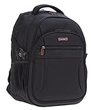 Kompressionsgurte seitlich, 2 Hauptfächer mit 2-Wege Reißverschluß, Laptopfach integriert (40 x 26 cm), formstabiler Rucksack