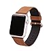 Produktbild Apple Watch Band, eLander Lederarmband mit Edelstahl-Metall-Spange für Apple Watch 2, iWatch, alle Uhrenmodelle 42mm (Wild-Leder - braun)