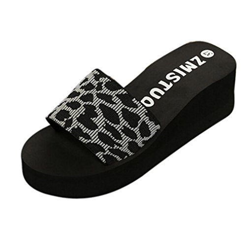 Chanclas Mujer Verano,Verano mujeres zapatos plataforma baño zapatillas cuña playa Slope flops zapatillas zapatos LMMVP (38(EU), Gris)
