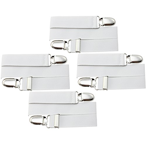 COM-FOUR 4er Set verstellbare Bettlakenspanner Spannbettlakenhalter 35-120cm