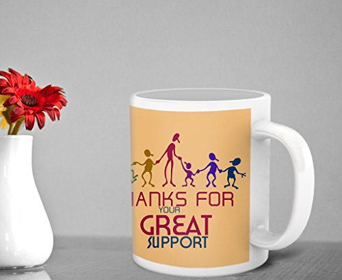 TIEDRIBBONS Thanks Quotation_Thank You for Support_Mug(325ml,Brown)