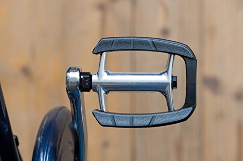 AARON City Fahrradpedale mit hochwertiger Lagerung, Trekking Pedale und elegante / klassische City-Bike Fahrrad, Silber / Schwarz - 7