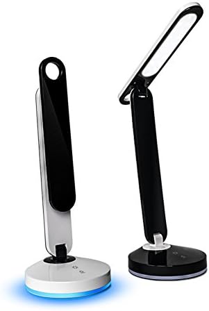 CHISONY New design LED desk lamp eye-care lamp Rechargeable Touch LED lamps built-in 1500mah Rechargeable Battery（180° Foldable /Touch control / Dimmer /7colors atmosphere lighting) (black base)