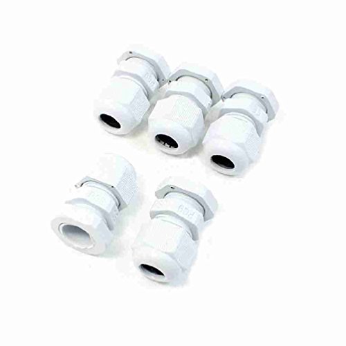 Move&Moving(TM) 5 Pcs PG9 Off White Plastic 4mm to 8mm Dia Cable Glands