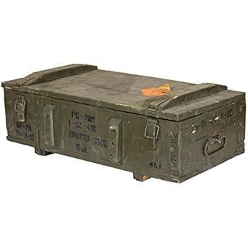 Historische große Munitionskiste - alte gebrauchte Originale Holztruhe
