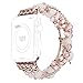 Produktbild Glowjoy Kompatibel mit Apple Watch 42mm/44mm Series 4 3 2 1,Handgemachte Nacht Leuchtend Armbänder Verstellbare Edelstahlband Wristband Watch Bändern für Damen Mädchen (Rosa)