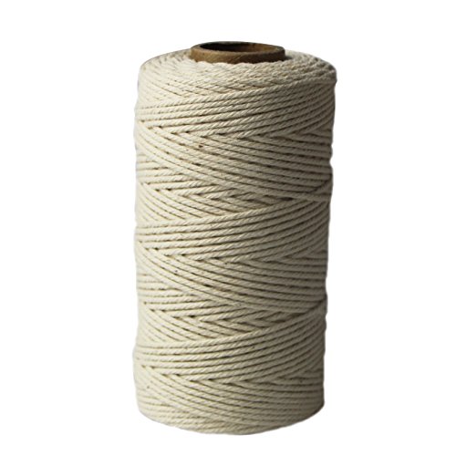 UOOOM 1 Rouleau 2 mm Cordage en Coton pour DIY Macramé Décoration Attache