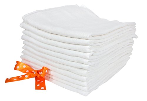 ByBoom® - Mullwindeln 10+1 GRATIS - SPARPACK - Stoffwindeln - Spucktücher - Weiss - 80x70 cm, 100% Baumwolle - Kochfest bis 90°C; MADE IN EU