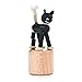 Produktbild DREGENO Seiffen DREGENO Wackeltier, Wackelfigur Katze Schwarz aus Holz, Geschenk für Kinder, 8 cm - Original erzgebirgische Handarbeit
