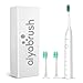 Produktbild Elektrische Zahnbürste, Aiyabrush Wiederaufladbare Schallzahnbürste bis zu 100 Tage Akkulaufzeit, mit 5 Reinigungsmodi, Wasserdichte für Bad und Dusche geeignet, 2 Bürstenköpfe, Weiß (ZR501)