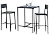 Produktbild Demeyere 365746 Kool Set 1 Tisch + 2 Stühle, Metall, Schwarz