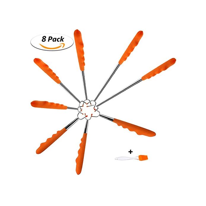 Grillspiee 8 Stck30 115cm Orgmemory Teleskop Grillspiee Ausziehbar Edelstahl Perfekt Fr Picknick Camping Campfire Bbq Camping Hot Dog Gemse