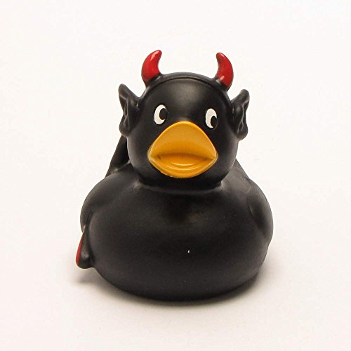 Badeente Teufel schwarz | Quietscheente | Duckshop | L: 8 cm - 2