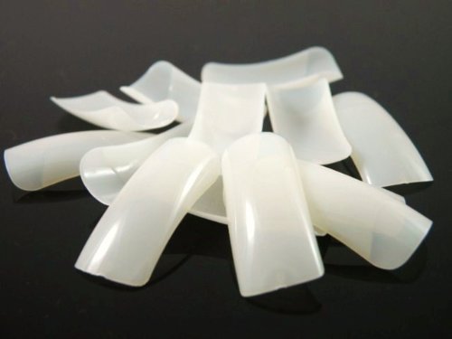 100 Natural False Fake Nails Nail Tips French Acrylic FREE GLUE