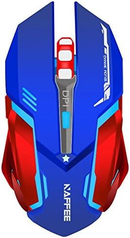 ExtraFind X96 Rechargeable Wireless Gaming Mouse Optical Backlit Computer Mouse Silent Click, 3 Adjustable DPI, 6 buttons for MAC/PC/Notebook (blue)