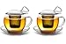 Produktbild Creano Tee-Tasse aus Glas mit Henkel und integriertem Edelstahlsieb, Glas-Deckel und Untertasse im 2er-Set– ideal zur Zubereitung von losen Tees,  in 450ml XXL Größe