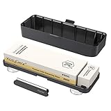 DAS PRODUKT BIETET IHNEN MEHR - Sie finden nicht nur den Schleifstein in der Verpackung, sondern auch einen Reinigungsstein, damit Sie den Schleifstein leicht pflegen können. Und eineSchleifhilfe, sie ermöglicht zu der Einhaltung des Schleifwinkels auf dem Schleifstein.