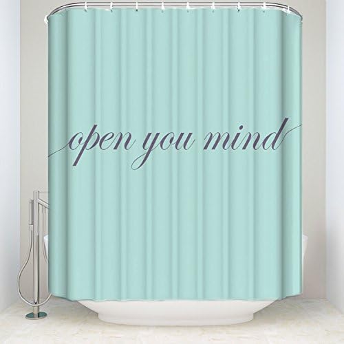 Mildew Resistant Fabric Shower Curtain Waterproof/Water-Repellent &amp; Antibacterial, Fabric 100% Polyester 60x72" Simple Handwriting Open Your Mind