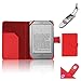 Produktbild Xtra-Funky Exklusiv PU-Leder-Geldbörse Buch Folio-Stil Fall für Amazon Kindle 4 (Schwarz oder Silber 6 "E-Ink-Display Keine Tastatur-Modell) mit dem Klipp auf Robotik Klapp Licht - Rot