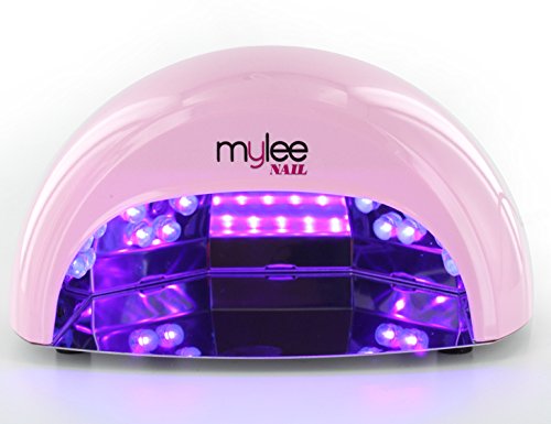 Mylee High Quality LED Lamp 5-finger 12 Watt Dome Lamp, Cures Gel Polish in seconds with 15, 30 and 60 Second Timer. Features a Removable Magnetic Tray and Motion Activated Sensor (Pink)