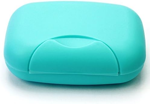 NaiseCore Macarons Soap Box Packaging Soap Holder Soap Travel Case for Shampoo, Conditioner, Shower, Hand Soap and Small Towel (Large, Sky Blue)