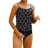 AHAYAKU Damen High Waist Bikinis Bademode Damen Retro Beachewear Bikini Set