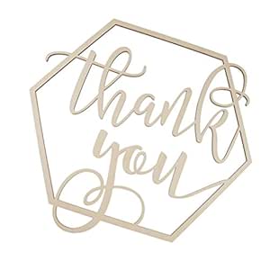 Buy Bayougo Thank You Wooden Sign In Hexagon Frame Party Chair