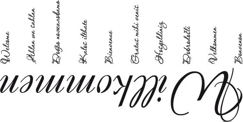 Graz Design 720108_57_070 Wand-tattoo/aufkleber Spruch Zitat Willkommen Viele Sprachen, 113 x 57 cm, schwarz