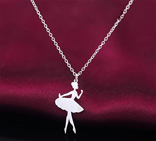 XX Silver Necklace Female Ballet Dancer Clavicle Chain Cute Little Girl Pendant , Silver,Silver