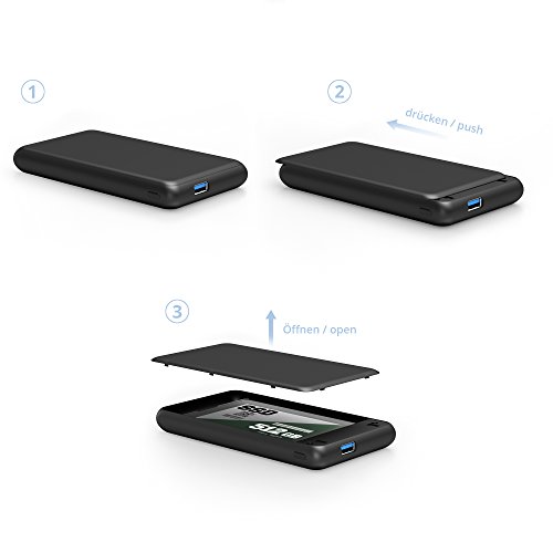 KabelDirekt externes 2,5-Zoll USB 3.0 Festplattengehäuse für SATA (HDD+SSD Case) mit High Speed (5GBit/s) für PC, Notebook und Mac – PRO Series - 2