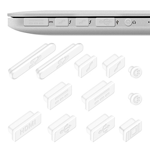kwmobile 12x Tap  n Anti-Polvo para Apple MacBook Pro 13  15  Retina Air 11  13  a Partir de Mediados de 2011 - Mediados de 2016  - Tapas Protectoras  Anti-Suciedad  para Ranuras de Ordenador port  til